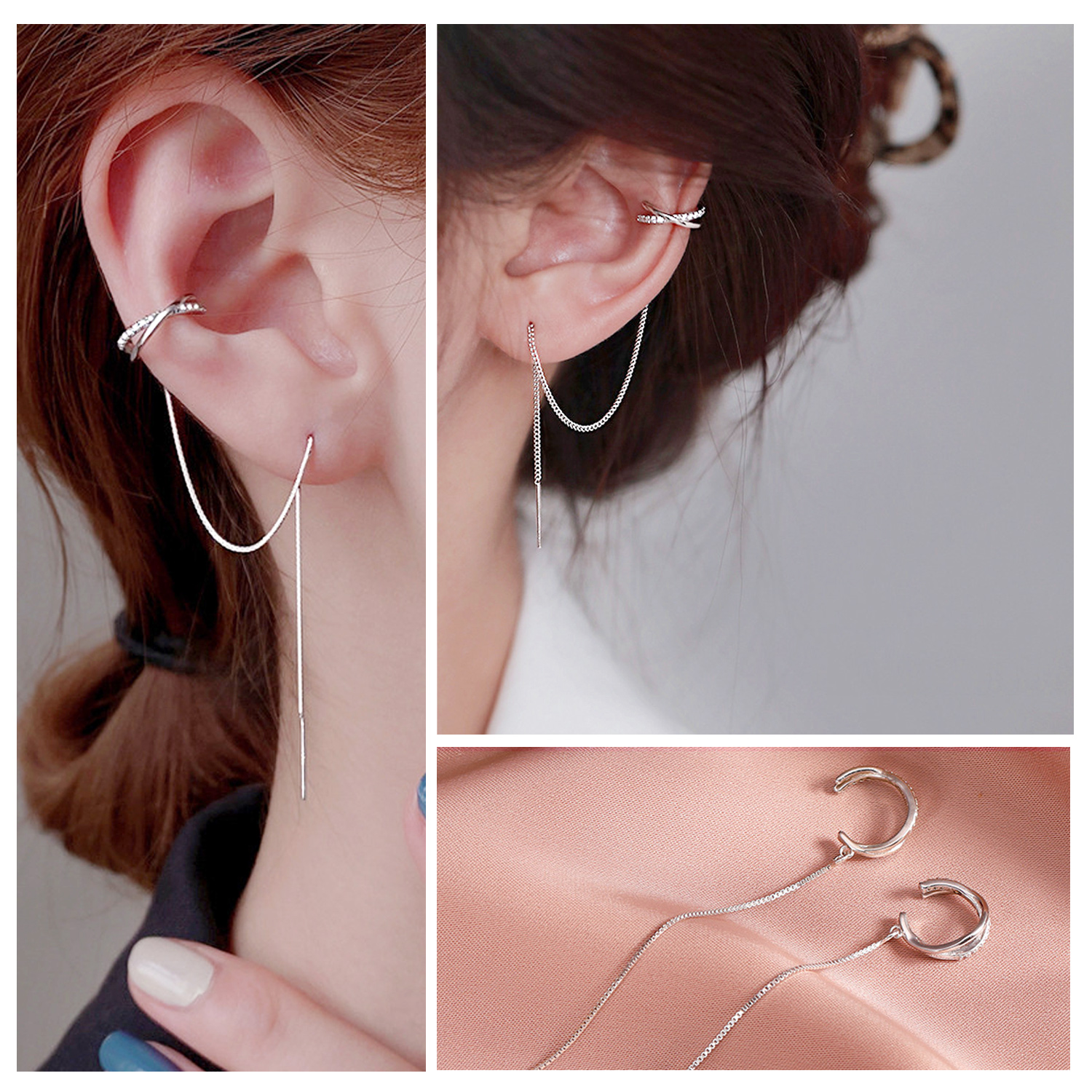 Risa（リサ） ピアス カフチェーンピアス イヤーカフ チェーンピアス
