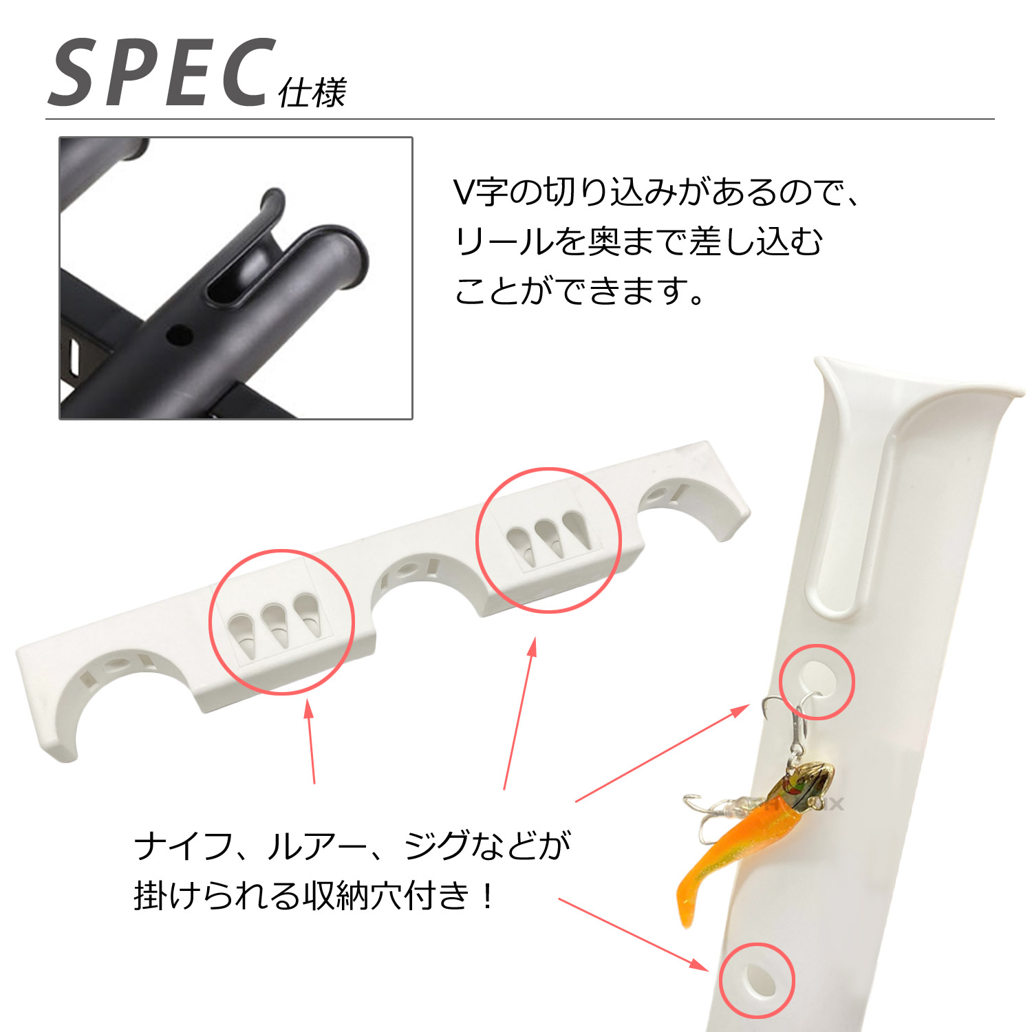 CKファクトリー 3連ロッドホルダー 組み立て式 樹脂製 ボルト
