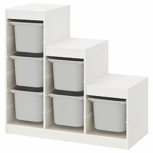IKEA イケア 収納コンビネーション ホワイト ボックスMサイズx6個 99x44x95cm v0033 TROFAST トロファスト｜clair-kobe｜04
