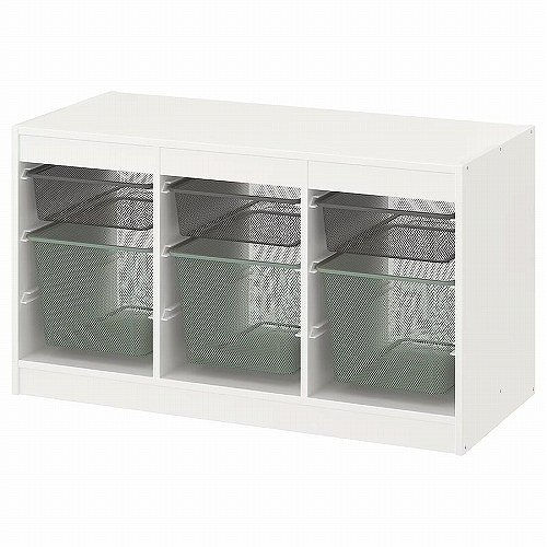 IKEA イケア TROFAST トロファスト 収納コンビネーション ホワイト メッシュボックスSサイズx3個 Mサイズx3個 99x44x56cm  v0022 : v0022 : 株式会社 クレール - 通販 - Yahoo!ショッピング