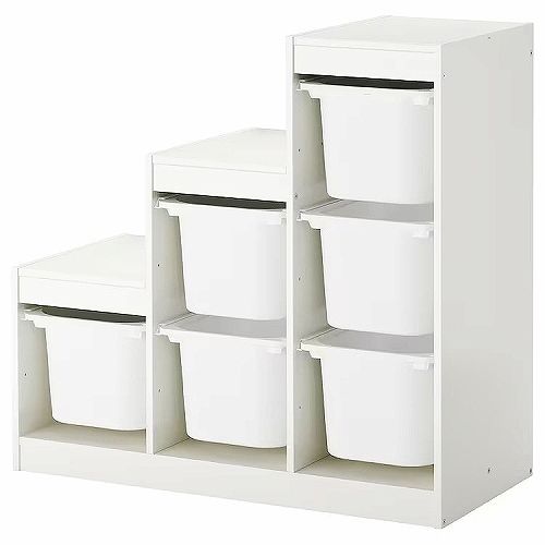 IKEA イケア 収納コンビネーション ホワイト ボックスMサイズx6個 99x44x95cm v0033 TROFAST トロファスト｜clair-kobe｜02