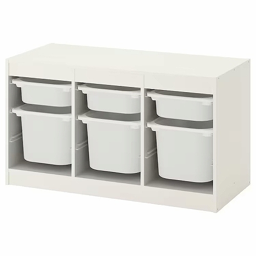最安値国産IKEA トロファスト ホワイト9ケース付き ケース・ボックス・コンテナ