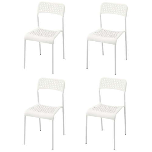 ★4脚セット★ADDE アッデ　白 イケア（IKEA） 【セット商品】IKEA チェア 4脚セット v0053 ADDE