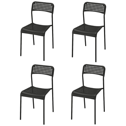 IKEA ダイニングチェア4脚セット　黒　ADDE アッデ イケア（IKEA） 【セット商品】IKEA チェア 4脚セット v0053 ADDE