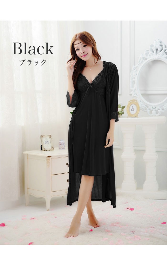 ネグリジェ ワンピース ロング ランジェリー キャミソール レース
