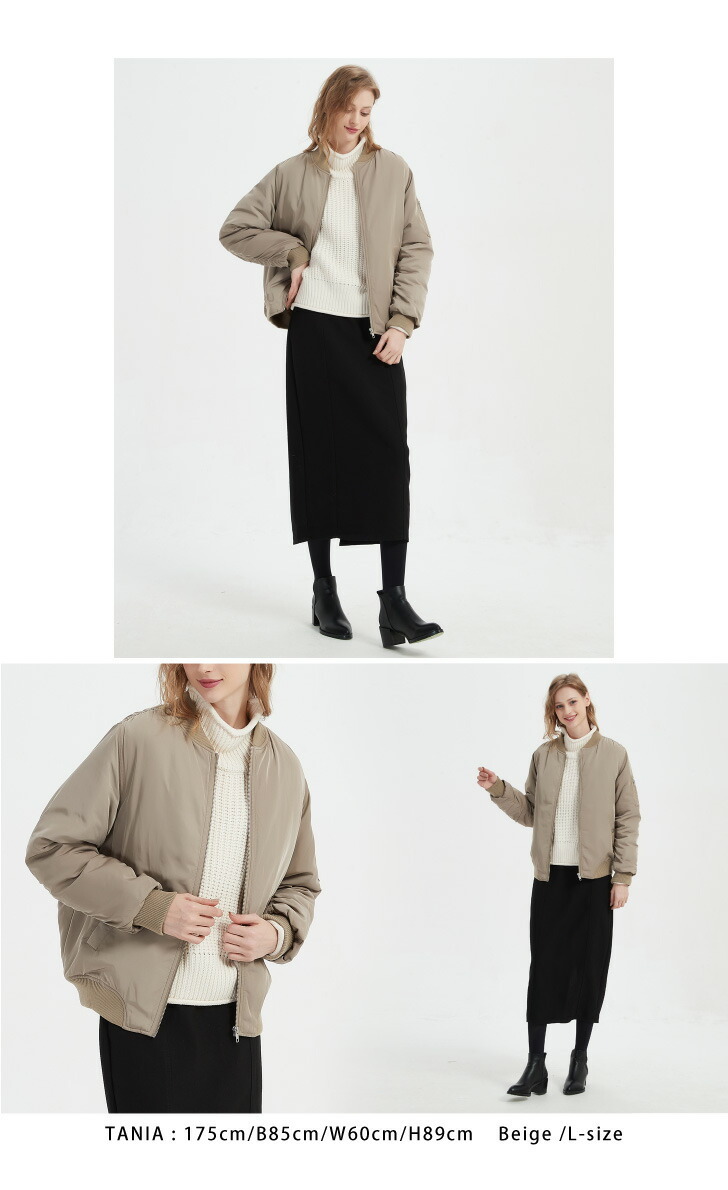 MA-1 レディース ma1 ブルゾン 中綿入り 暖かいアウター フライトジャケット MA1