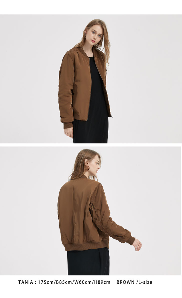 MA-1 レディース ma1 ブルゾン 中綿入り 暖かいアウター フライトジャケット MA1