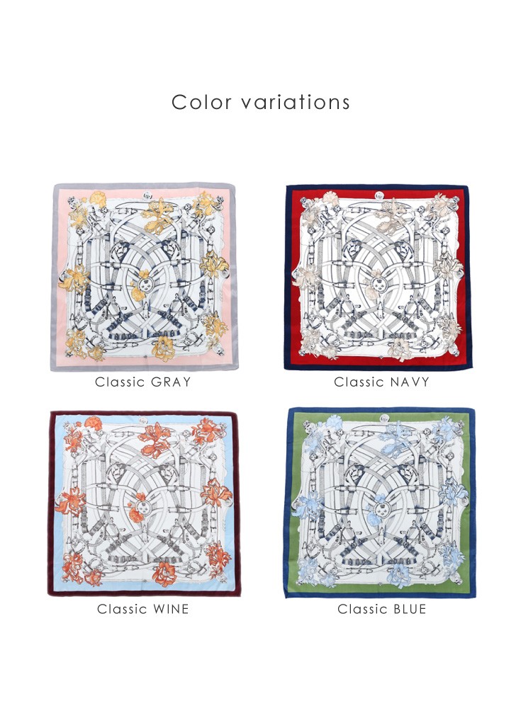 大判 バンダナ エルメス 柄 スカーフ レディース 送料無料 202-39039