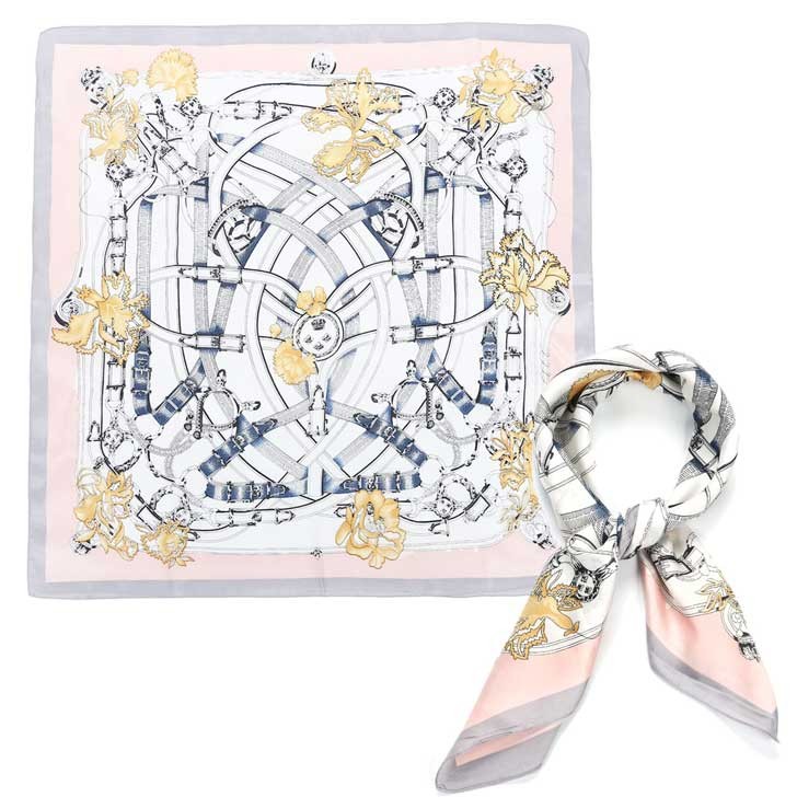 大判 バンダナ エルメス 柄 スカーフ レディース 送料無料 202-39039