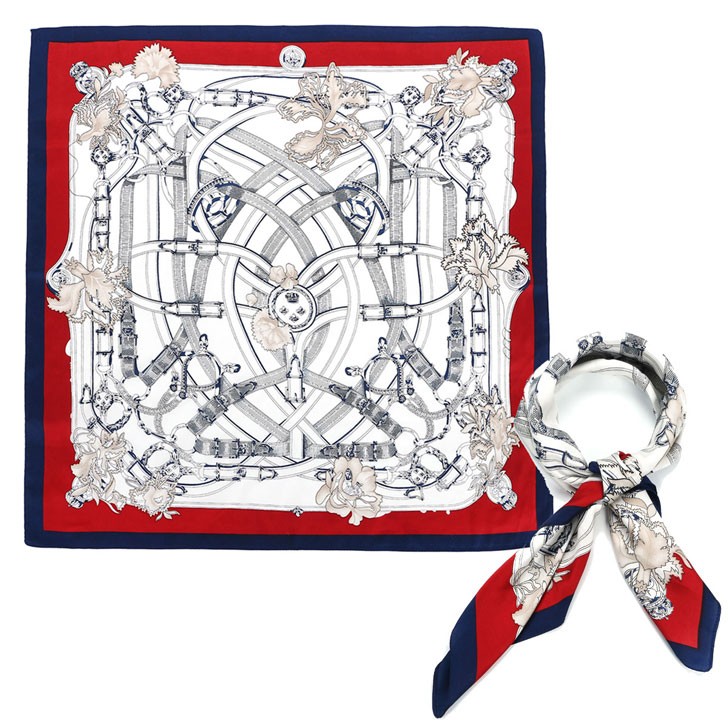 大判 バンダナ エルメス 柄 スカーフ レディース 送料無料 202-39039