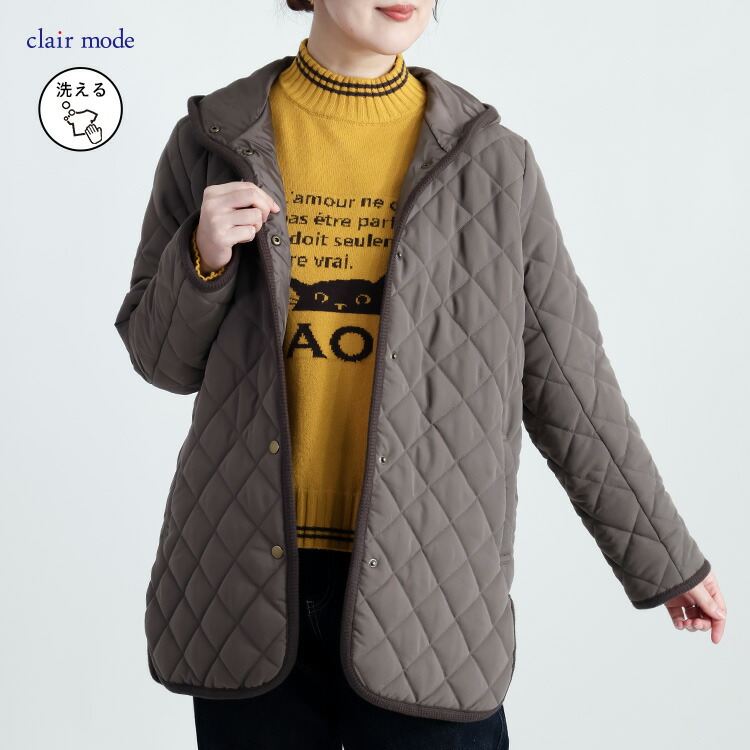 送料無料/再入荷】 ピーチタッチキルティングコート 6色 M-LL 洗える
