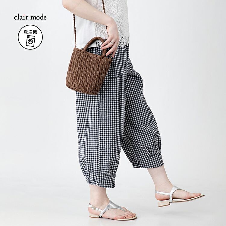 【送料無料/再入荷】 夏のゆるカワぽわんパンツ 6色 M-LL 洗える クロップド丈 レディース ボトムス パンツ |  | 07