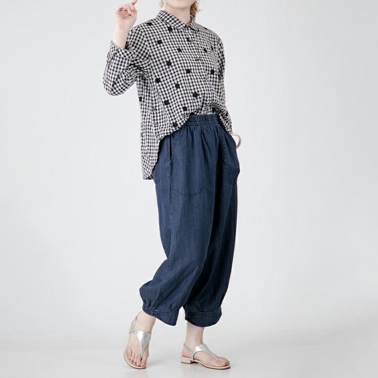 【送料無料/再入荷】 夏のゆるカワぽわんパンツ 6色 M-LL 洗える クロップド丈 レディース ボトムス パンツ |  | 09