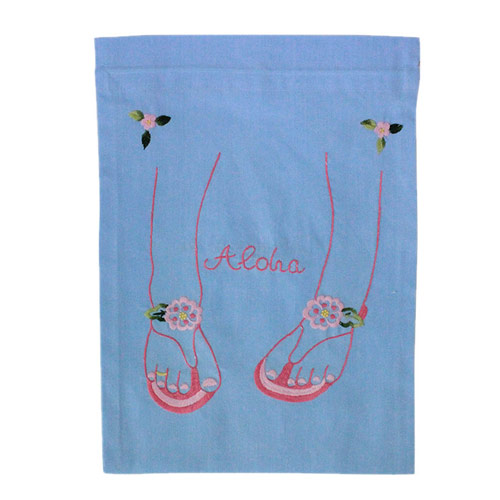 サンダル刺繍入りトラベル巾着 - Angels by the Sea Hawaii