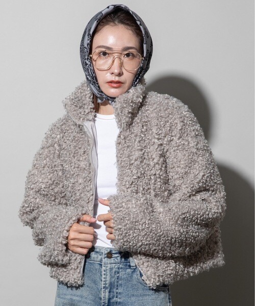 lodieロディ プードルフリースショート丈ブルゾン ジャケット コート 
