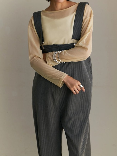 Brown&Street ピンストライプオーバーオール オールインワン