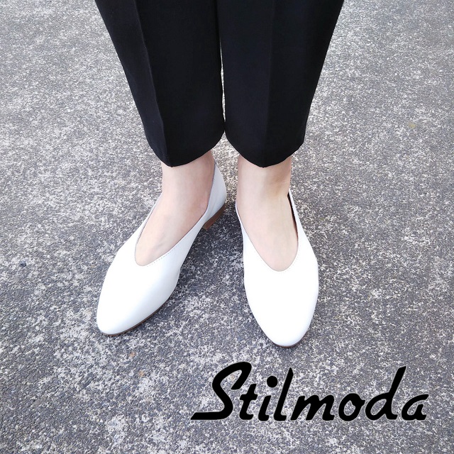 送料無料 STILMODAスティルモーダ レザーフラットシューズ パンプス