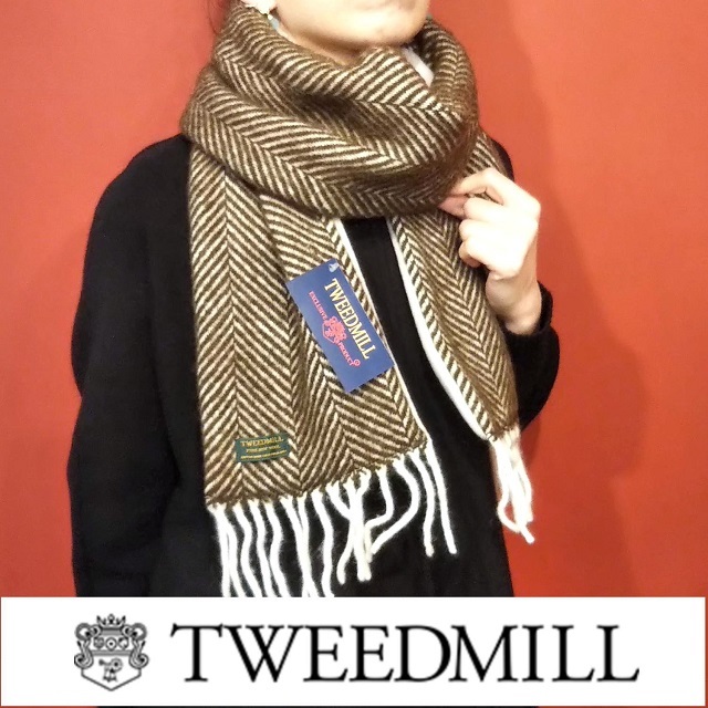 ツイードミル TWEEDMILL シェブロンストライプ柄ウール×フリースマフラー 新品 未使用 ブラウン レディース メンズ 海外 ブランド  :z-7goa:セレクトショップ クラシカ - 通販 - Yahoo!ショッピング