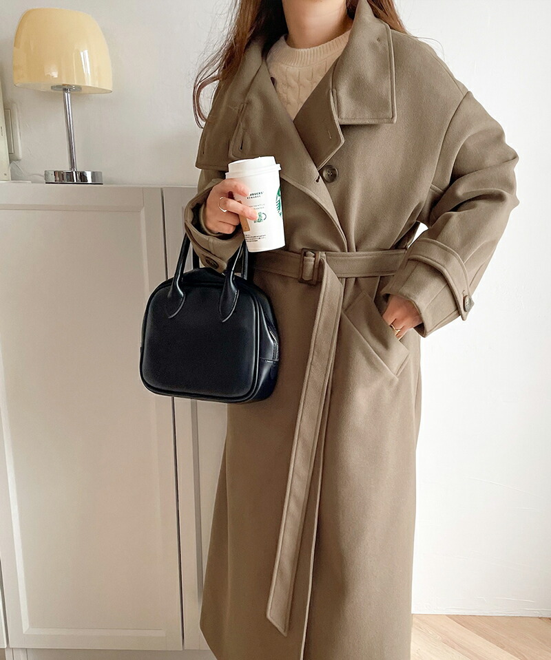 アウター コート レディース ロング丈 ニット モッサ スタンド 2way カラー ロングコート ゆったり オーバーシルエット 保温 厚手 暖か | classicalelf | 09