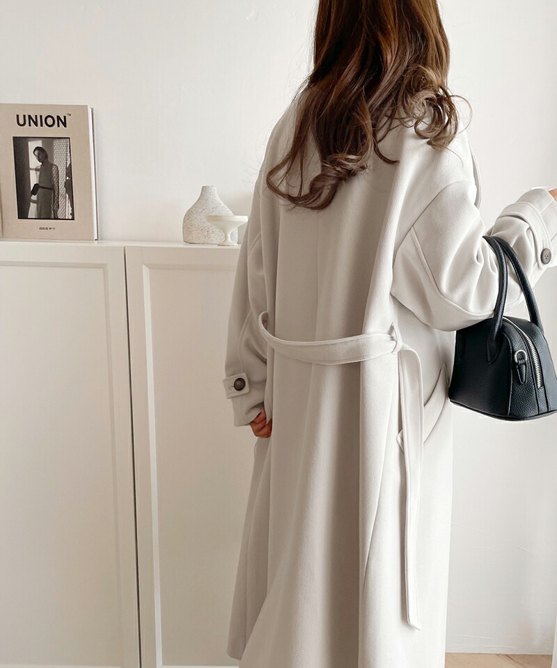 アウター コート レディース ロング丈 ニット モッサ スタンド 2way カラー ロングコート ゆったり オーバーシルエット 保温 厚手 暖か | classicalelf | 12