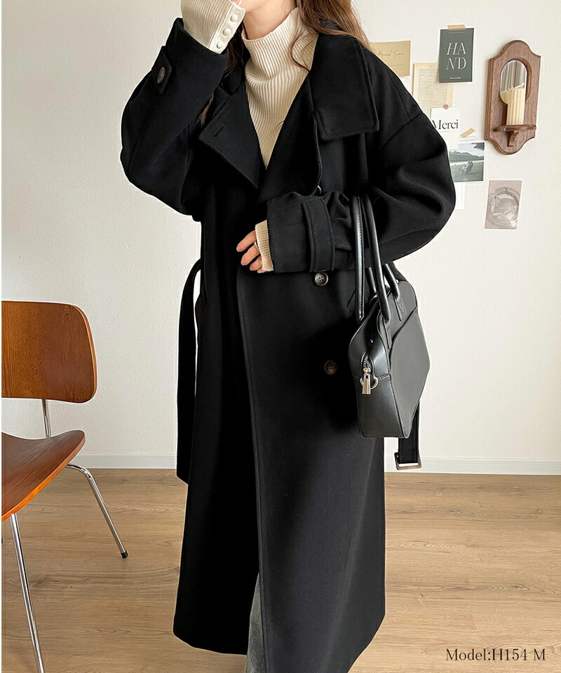 アウター コート レディース ロング丈 ニット モッサ スタンド 2way カラー ロングコート ゆったり オーバーシルエット 保温 厚手 暖か | classicalelf | 13