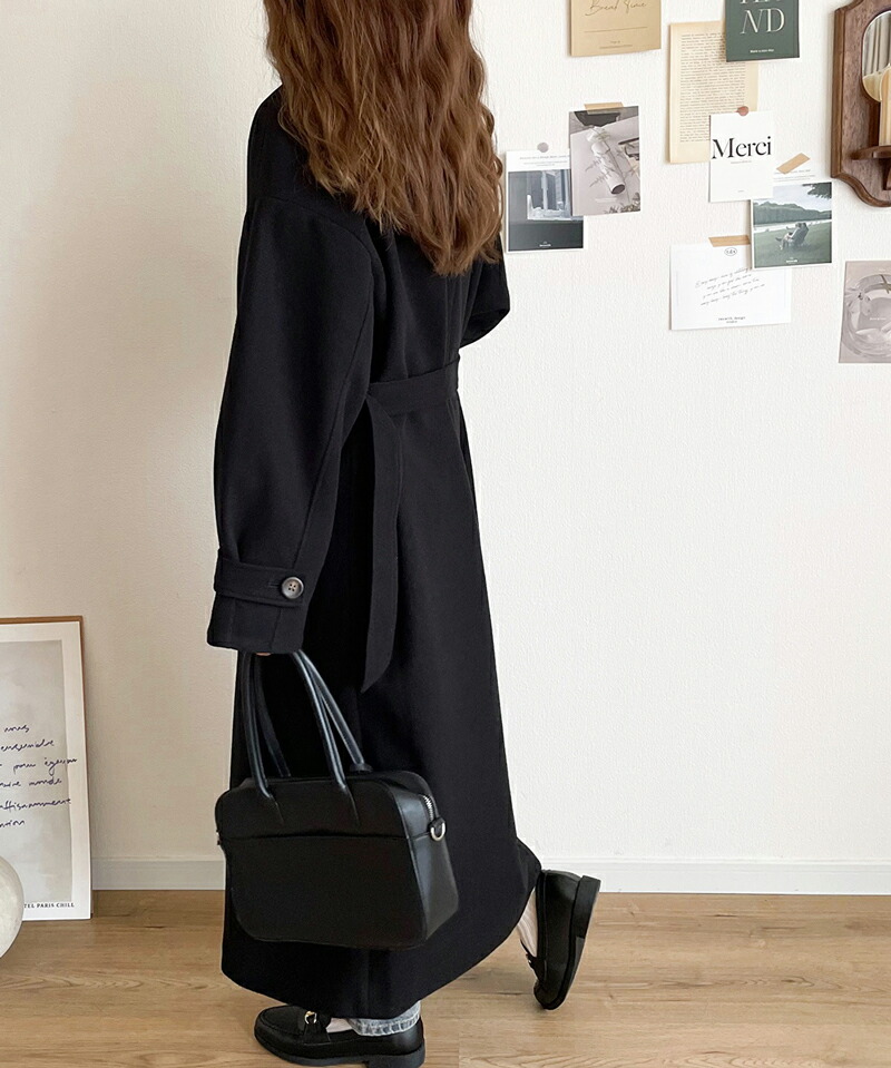 アウター コート レディース ロング丈 ニット モッサ スタンド 2way カラー ロングコート ゆったり オーバーシルエット 保温 厚手 暖か | classicalelf | 14