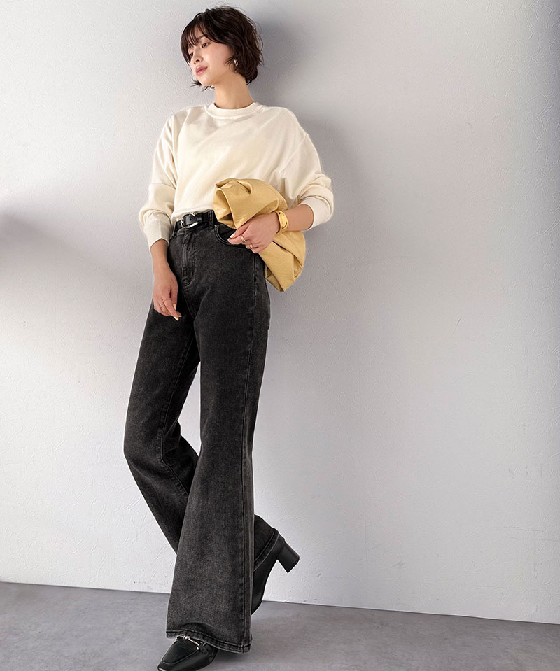 【 クラシカルエルフ classical elf 】 デニムパンツ レディース ストレッチ ボトムス パンツ フレア 大人キレイ フレアシルエット ビンテージ感 | classicalelf | 04