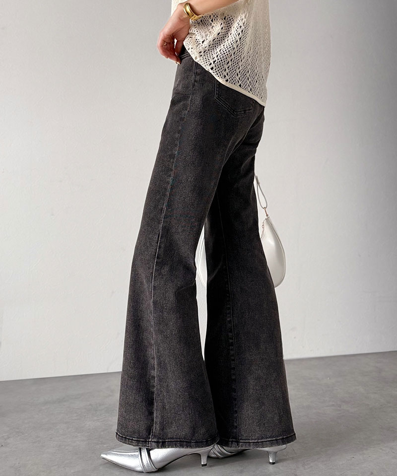 【 クラシカルエルフ classical elf 】 デニムパンツ レディース ストレッチ ボトムス パンツ フレア 大人キレイ フレアシルエット ビンテージ感 | classicalelf | 05