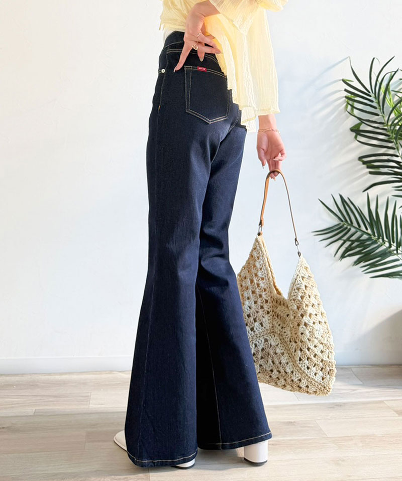 【 クラシカルエルフ classical elf 】 デニムパンツ レディース ストレッチ ボトムス パンツ フレア 大人キレイ フレアシルエット ビンテージ感 | classicalelf | 07
