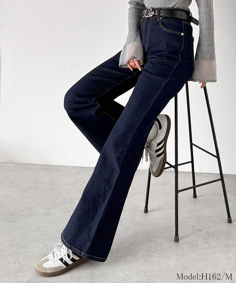 【 クラシカルエルフ classical elf 】 デニムパンツ レディース ストレッチ ボトムス パンツ フレア 大人キレイ フレアシルエット ビンテージ感 | classicalelf | 10