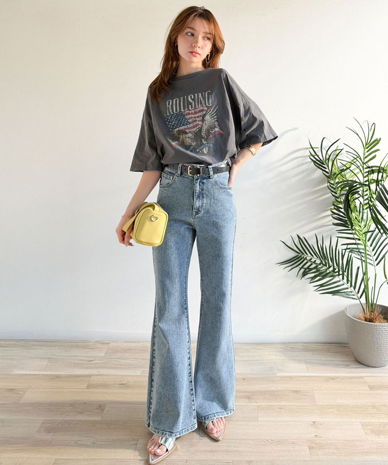 【 クラシカルエルフ classical elf 】 デニムパンツ レディース ストレッチ ボトムス パンツ フレア 大人キレイ フレアシルエット ビンテージ感 | classicalelf | 12