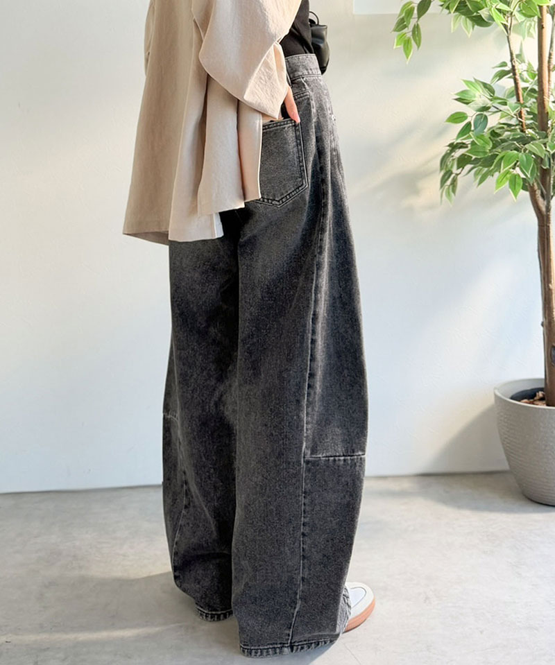 【 クラシカルエルフ classical elf 】 【楽ちん♪ ウエスト ゴム 入り】 デニムパンツ レディース 大きいサイズ ボトムス パンツ カーブライン | classicalelf | 09