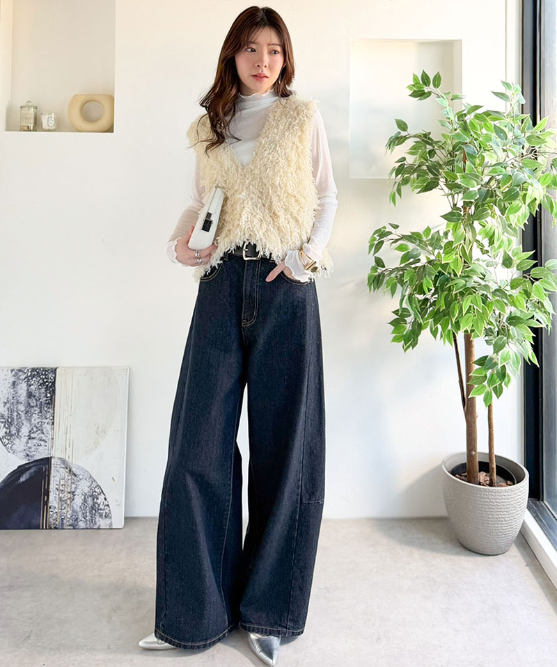 【 クラシカルエルフ classical elf 】 【楽ちん♪ ウエスト ゴム 入り】 デニムパンツ レディース 大きいサイズ ボトムス パンツ カーブライン | classicalelf | 12