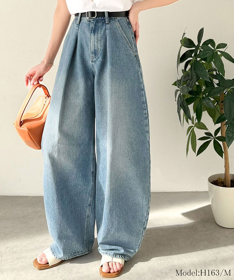 【 クラシカルエルフ classical elf 】 【楽ちん♪ ウエスト ゴム 入り】 デニムパンツ レディース 大きいサイズ ボトムス パンツ カーブタック | classicalelf | 06