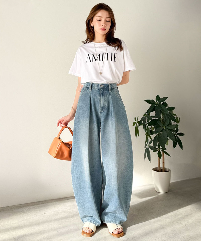 【 クラシカルエルフ classical elf 】 【楽ちん♪ ウエスト ゴム 入り】 デニムパンツ レディース 大きいサイズ ボトムス パンツ カーブタック | classicalelf | 08