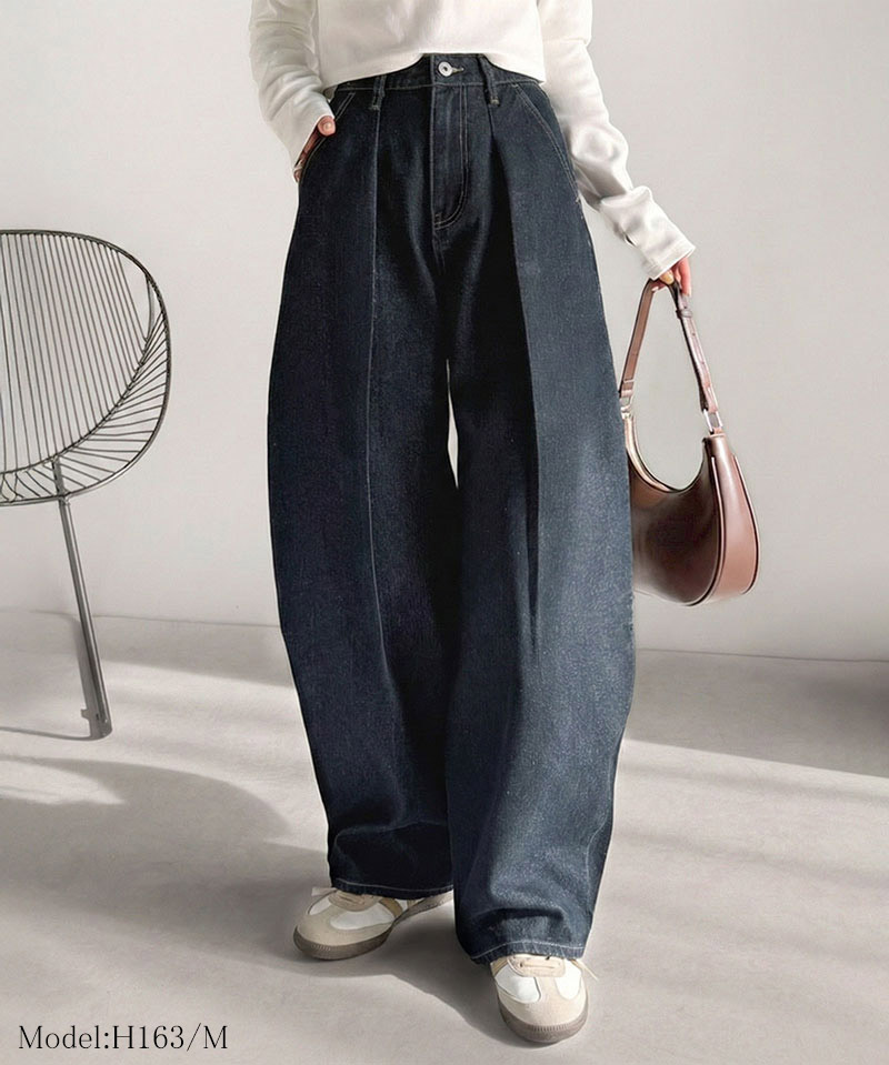 【 クラシカルエルフ classical elf 】 【楽ちん♪ ウエスト ゴム 入り】 デニムパンツ レディース 大きいサイズ ボトムス パンツ カーブタック | classicalelf | 11