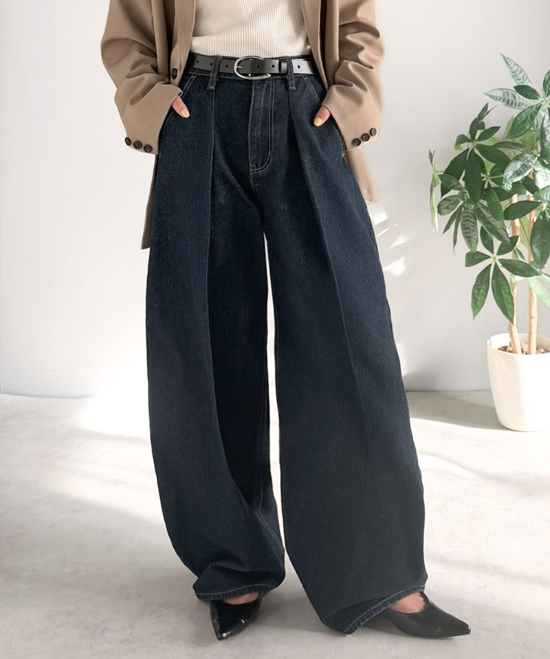 【 クラシカルエルフ classical elf 】 【楽ちん♪ ウエスト ゴム 入り】 デニムパンツ レディース 大きいサイズ ボトムス パンツ カーブタック | classicalelf | 12