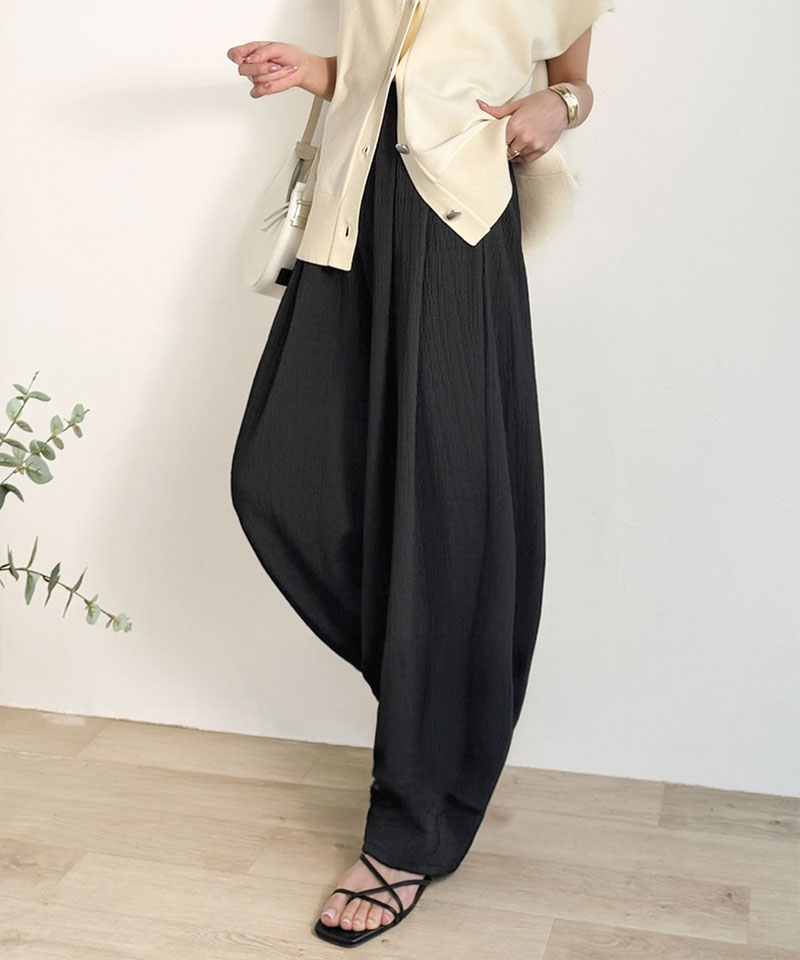 【 クラシカルエルフ classical elf 】 【UVカット・防シワ機能付き】レディース ボトムス きれいめ パンツ 涼感 ワッシャー素材 イージーカーブパンツ | classicalelf | 05