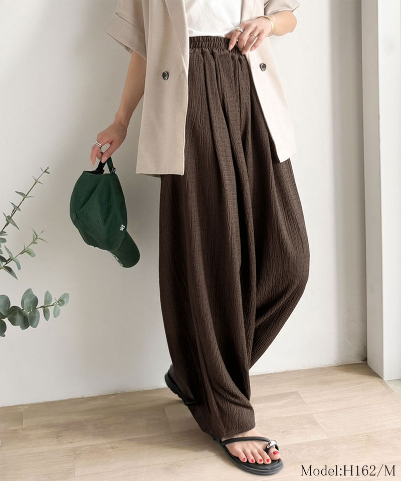 【 クラシカルエルフ classical elf 】 【UVカット・防シワ機能付き】レディース ボトムス きれいめ パンツ 涼感 ワッシャー素材 イージーカーブパンツ | classicalelf | 07