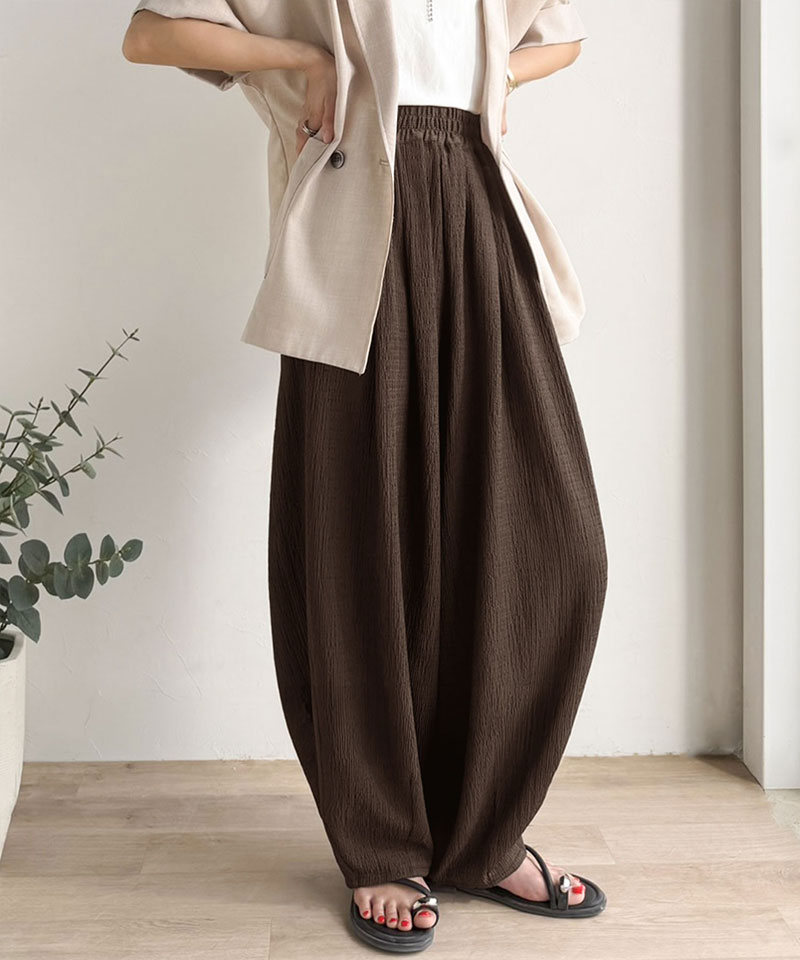 【 クラシカルエルフ classical elf 】 【UVカット・防シワ機能付き】レディース ボトムス きれいめ パンツ 涼感 ワッシャー素材 イージーカーブパンツ | classicalelf | 08