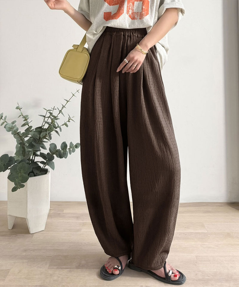 【 クラシカルエルフ classical elf 】 【UVカット・防シワ機能付き】レディース ボトムス きれいめ パンツ 涼感 ワッシャー素材 イージーカーブパンツ | classicalelf | 10