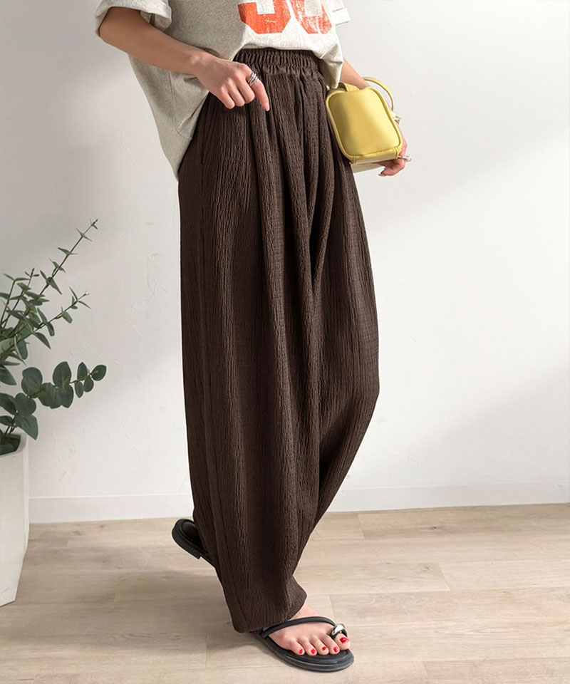 【 クラシカルエルフ classical elf 】 【UVカット・防シワ機能付き】レディース ボトムス きれいめ パンツ 涼感 ワッシャー素材 イージーカーブパンツ | classicalelf | 11