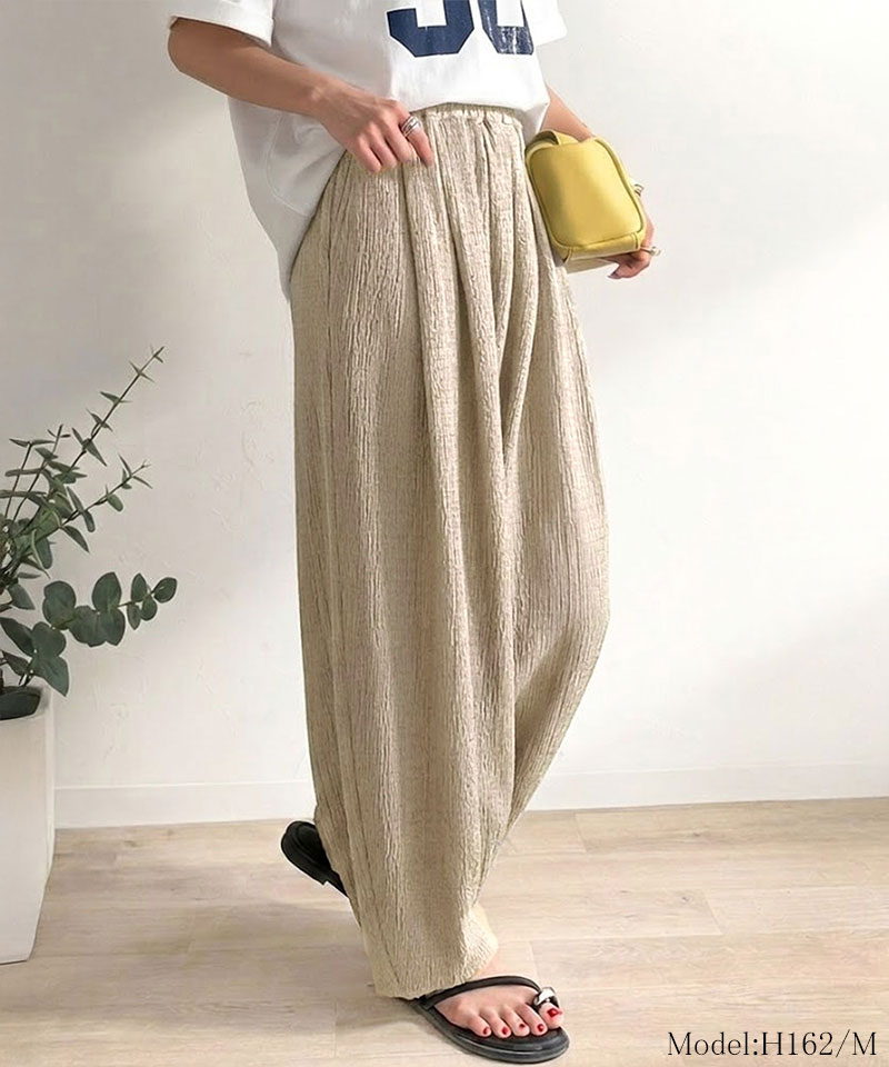 【 クラシカルエルフ classical elf 】 【UVカット・防シワ機能付き】レディース ボトムス きれいめ パンツ 涼感 ワッシャー素材 イージーカーブパンツ | classicalelf | 12