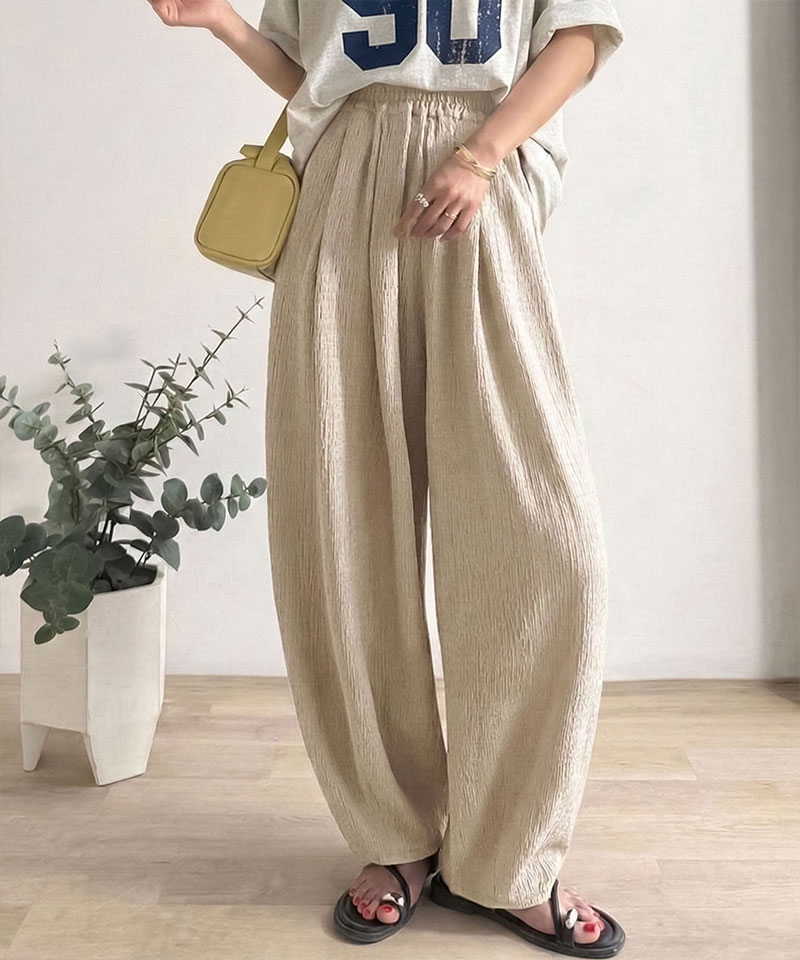 【 クラシカルエルフ classical elf 】 【UVカット・防シワ機能付き】レディース ボトムス きれいめ パンツ 涼感 ワッシャー素材 イージーカーブパンツ | classicalelf | 13