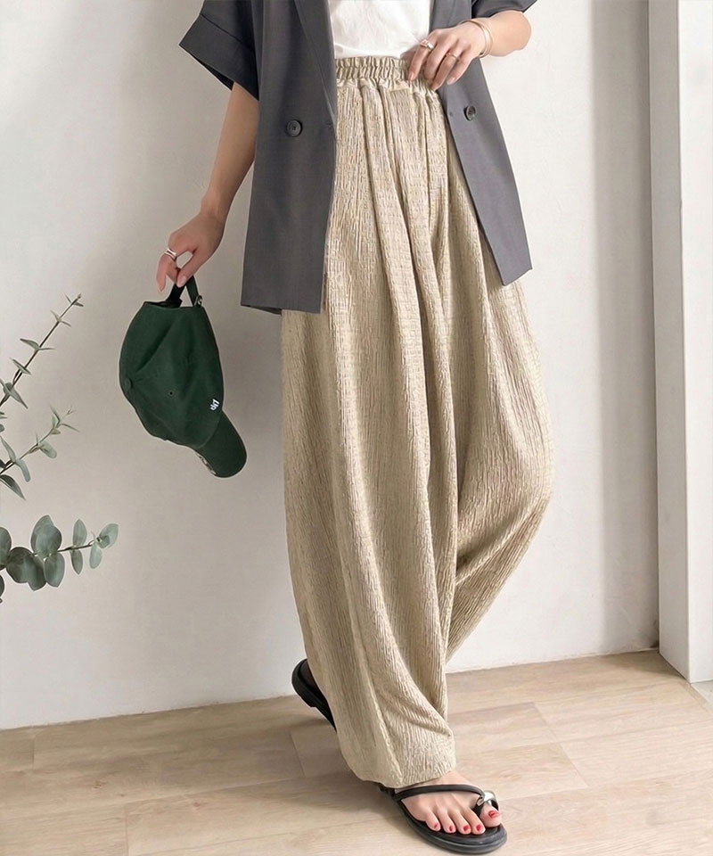 【 クラシカルエルフ classical elf 】 【UVカット・防シワ機能付き】レディース ボトムス きれいめ パンツ 涼感 ワッシャー素材 イージーカーブパンツ | classicalelf | 14