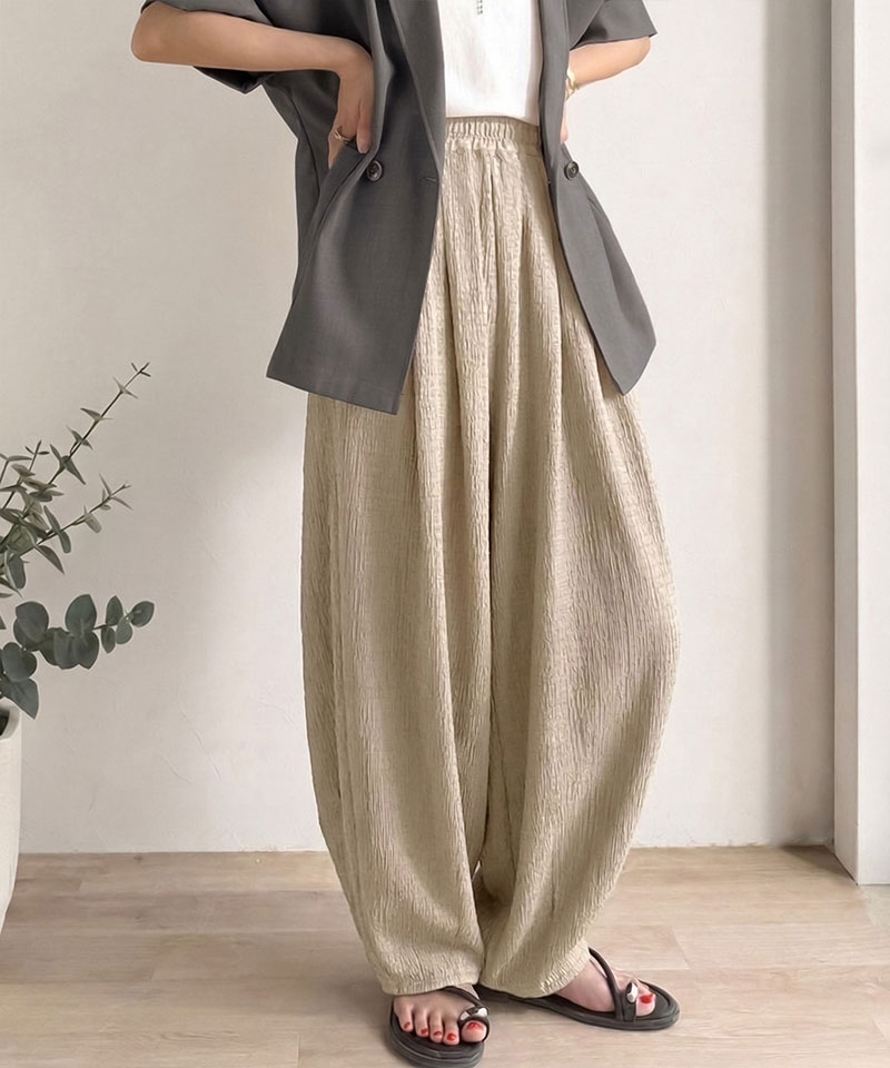 【 クラシカルエルフ classical elf 】 【UVカット・防シワ機能付き】レディース ボトムス きれいめ パンツ 涼感 ワッシャー素材 イージーカーブパンツ | classicalelf | 15