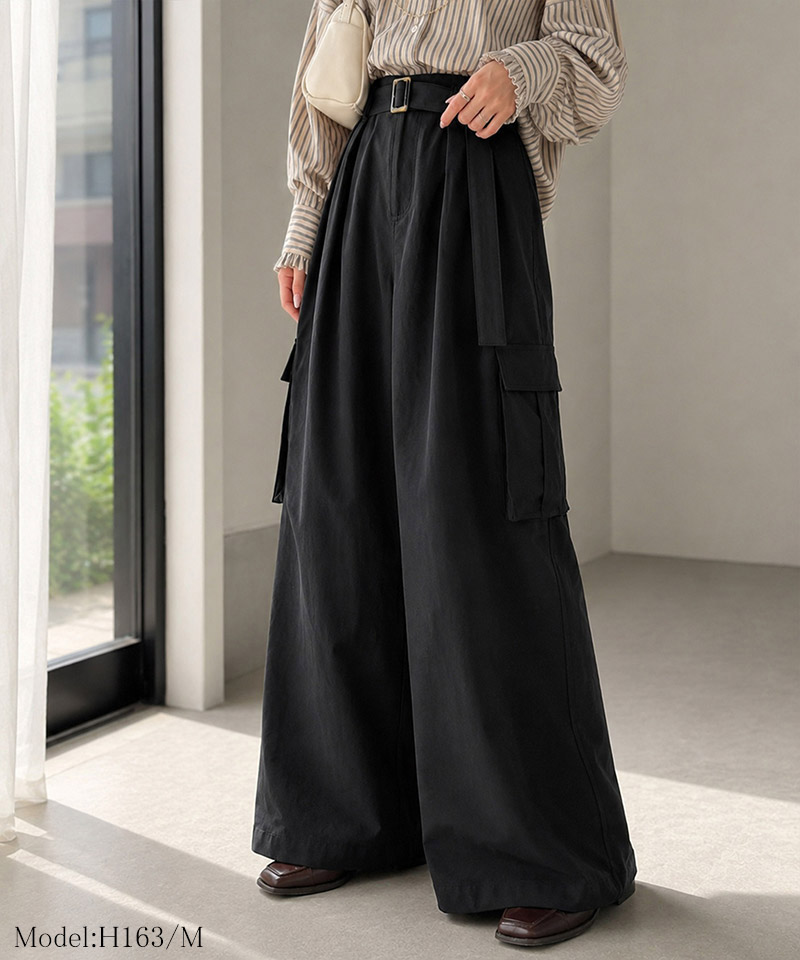 一着で、ラフなのにキレイを叶える◎2タックロングベルト付きカーゴパンツ Classical Elf クラシカルエルフ ce0940264 | classicalelf | 03