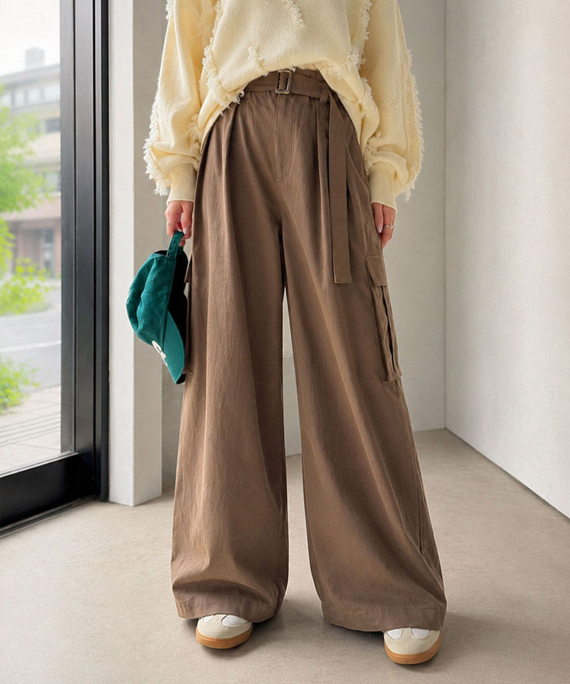 一着で、ラフなのにキレイを叶える◎2タックロングベルト付きカーゴパンツ Classical Elf クラシカルエルフ ce0940264 | classicalelf | 16