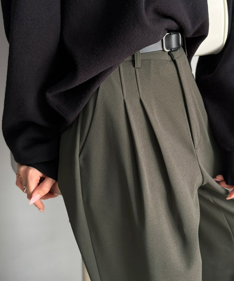 【UVカット・防シワ機能】カットジョーゼット2タック美ライン脇ゴムスラックスパンツ Classical Elf クラシカルエルフ ce0940266 | classicalelf | 14