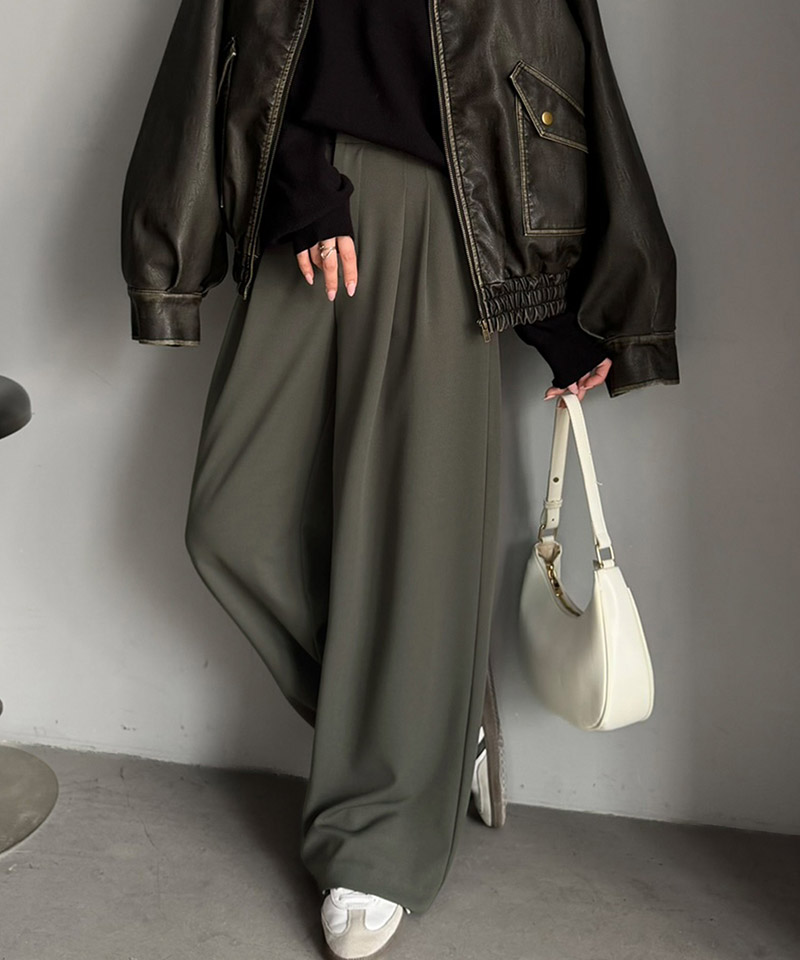 【UVカット・防シワ機能】カットジョーゼット2タック美ライン脇ゴムスラックスパンツ Classical Elf クラシカルエルフ ce0940266 | classicalelf | 15